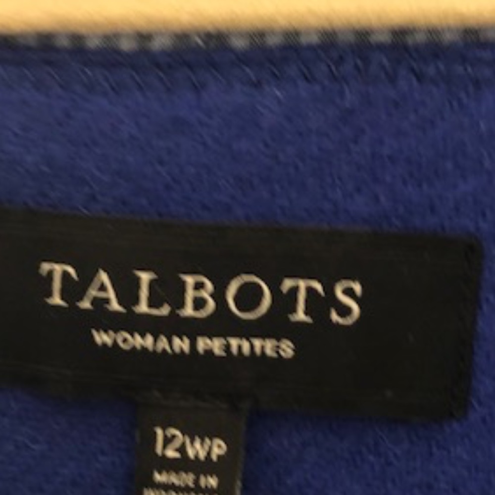 TALBOTS wool cobalt blue blazer size 12 w petite - Picture 2 of 4
